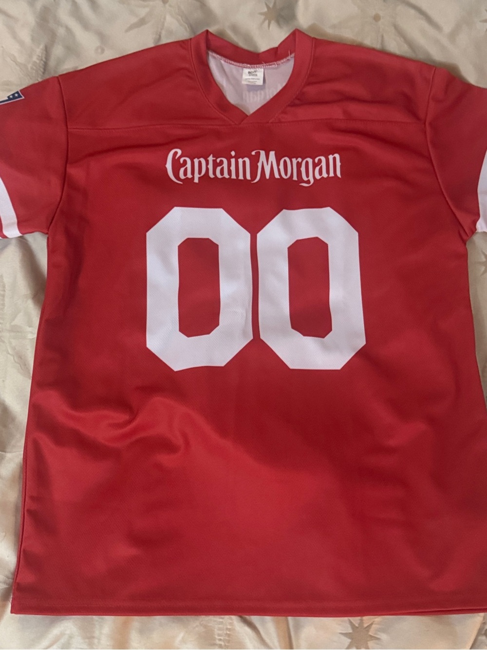 Captain Morgan Red Jersey with White Number 00